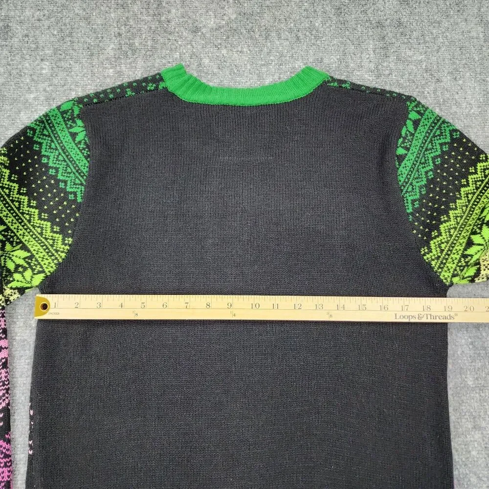 Rick and Morty Sweater Mens Medium Long Sleeve Crew Neck Adult Swim Christmas